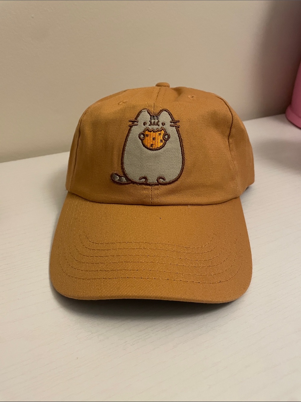 Mustard Cat Embroidered Baseball Cap - Unbranded